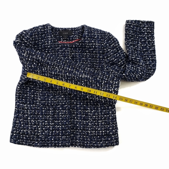 J Crew 2 Midnight Tweed Cropped Blazer - Picture 10 of 12